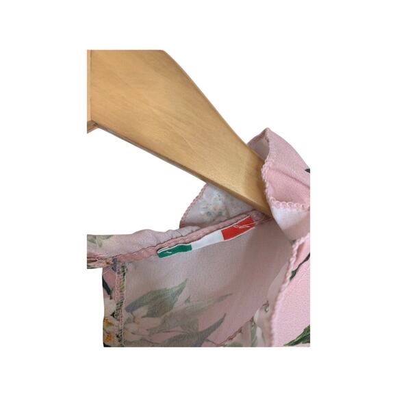 Pink Floral Long Sleeve Women’s M (8/10) Fairycore Coquette Cottagecore Blouse - Picture 3 of 5